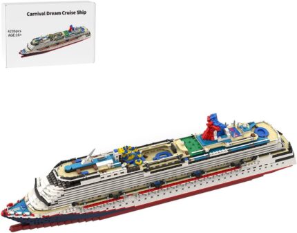 FunXylophy 1/400 Scale Cruise Ship Building Blocks Set, MOC Carnival Celebration Large Cruise Ship Collectible Display Set, Gift for Adult (4235PCS)