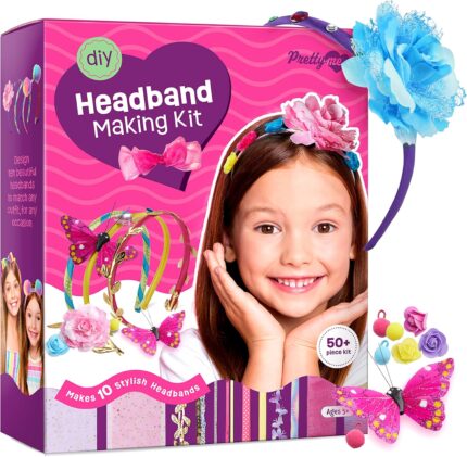 Pretty Me Headband Making Kit for Girls - Arts & Crafts Easter Gift - Make Your Own Fashion Headbands for Kids - DIY Hair Accessories - Gift for Ages 5-12 Year Old Girl - Little Kids Art & Craft Gifts